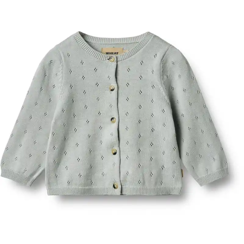 Wheat Soft Blue Stickad Cardigan Maia Reapris