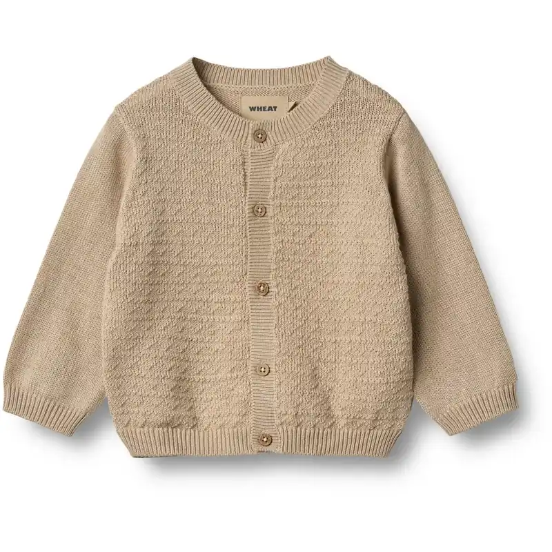 Wheat Soft Sand Stickad Cardigan Bjørn Rabatt