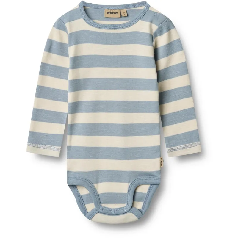 Rabatt Wheat Calm Blue Stripe Body L/S Freddie