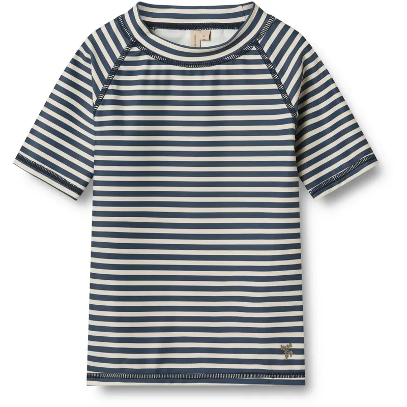 Wheat Blue Stripe Swim T-Skjorta S/S Jackie Billig