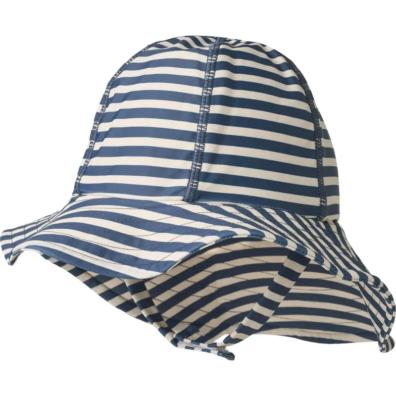 Wheat Blue Stripe Uv Sun Mössa Bora Rabatter