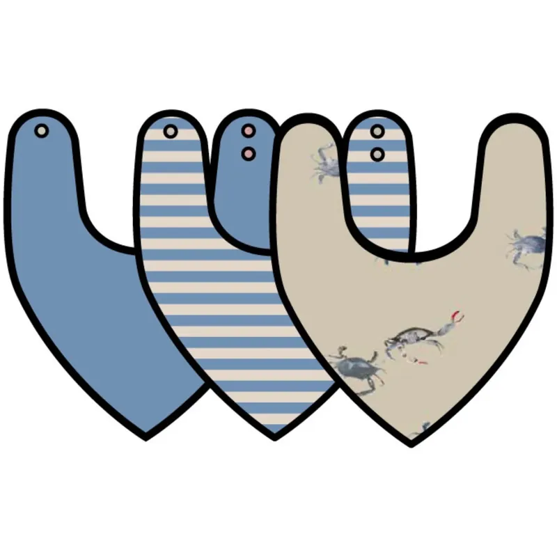 Petit Piao Sea Tyg Haklapp 3 Pack prisnedsättning
