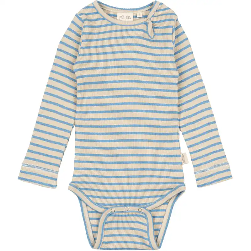 Petit Piao Allure Blue/Dark Off White Body L/S Modal Striped Beställ idag