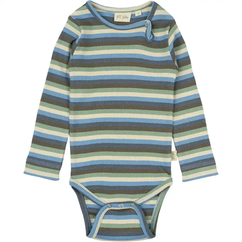 prisnedsättning Petit Piao Allure Blue Multi Stripe Body L/S Modal Multi Striped