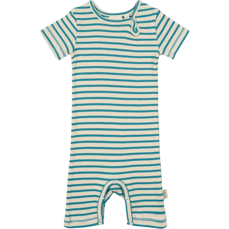 prisnedsättning Petit Piao Turquise /Dark Off White Sommar Kostym S/S Modal Striped