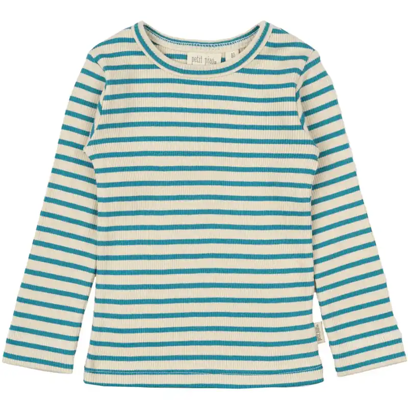 Erbjudandepris Petit Piao Turquise /Dark Off White Blus Modal Striped