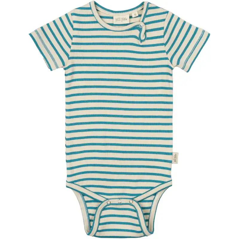 Petit Piao Turquise /Dark Off White Body S/S Modal Striped Populär