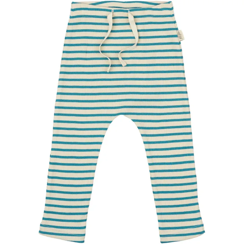 Petit Piao Turquise /Dark Off White Byxor Modal Striped Extra rabatt
