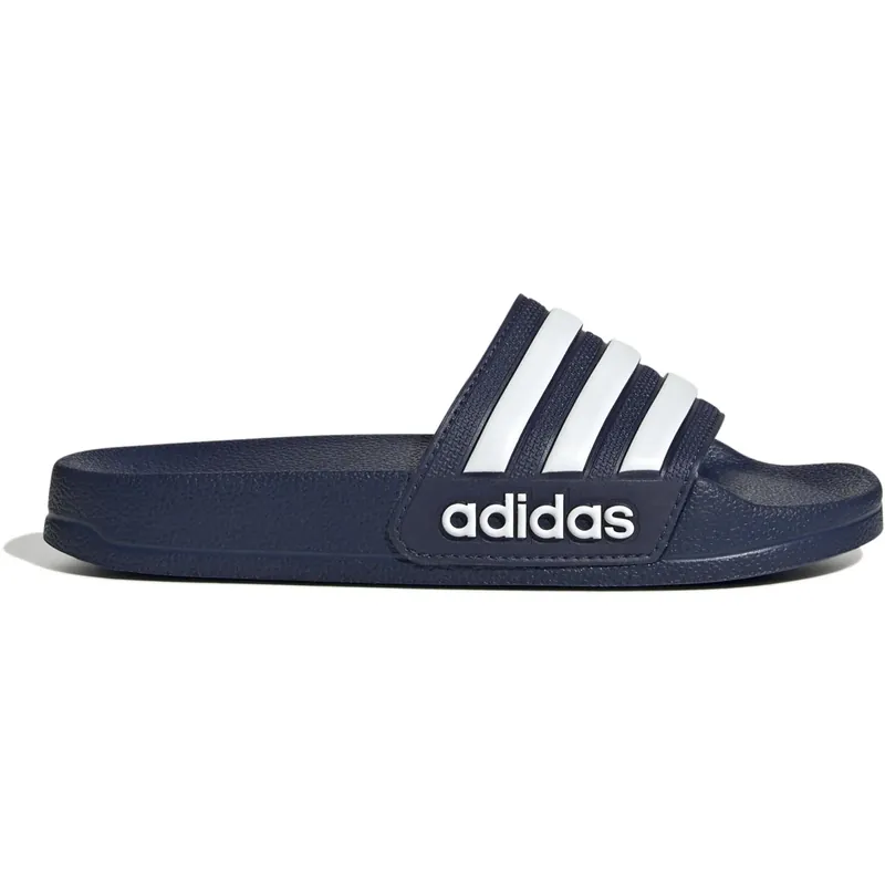 Rabatter adidas Originals Dark Blue/Ftwr White/Dark Blue Adilette Shower K Slides