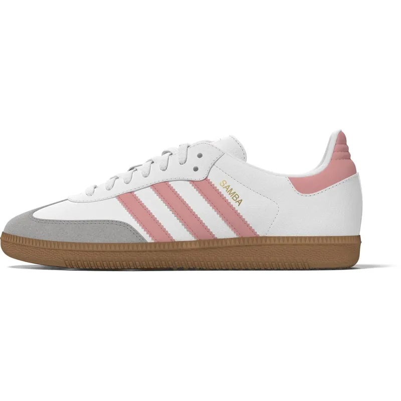 Rabatt adidas Originals Ftwr White/Semi Pink Spark/Gum 3 Samba Og J Sneakers