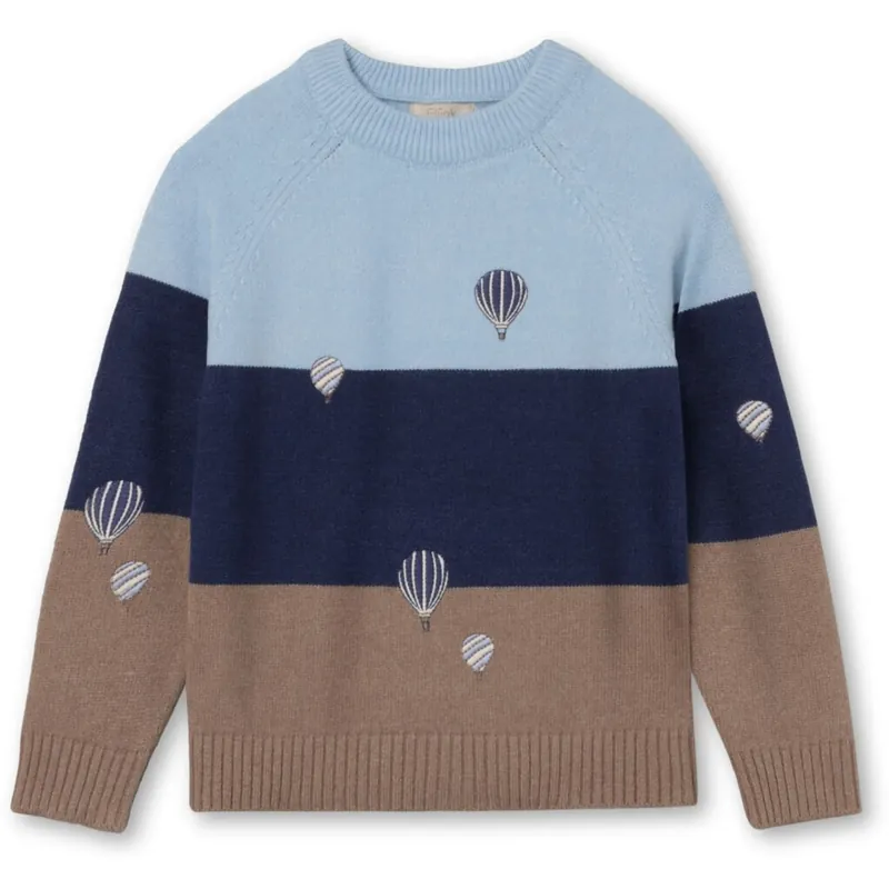 Populärt val Fliink Blue / Sandshell Stripe Alon Balloon Pullover