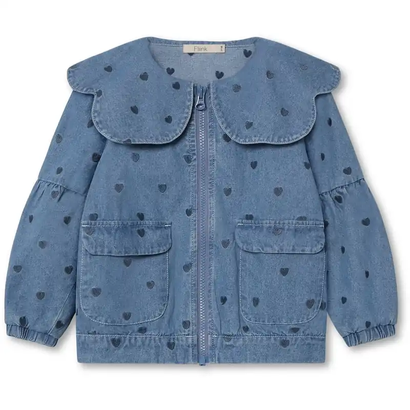 Trygg betalning Fliink Ljus Denim Blue Donna Denim Bomberjacka