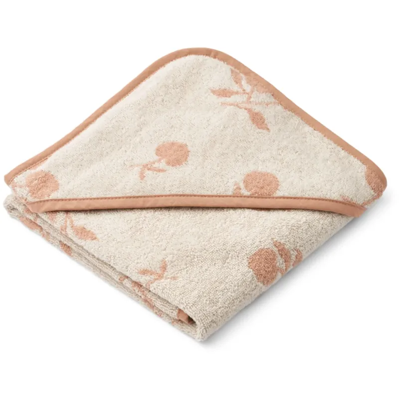LIEWOOD Peach / Sea Shell Alba Yarn Dyed Hooded Baby Handduk Begränsat erbjudande