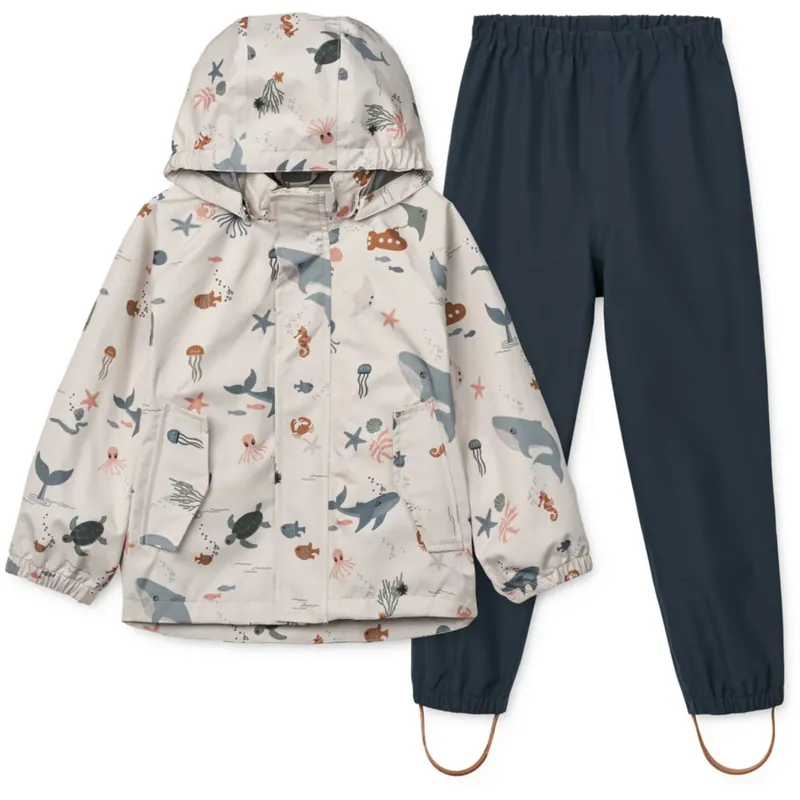 LIEWOOD Sea Creature / Sandy Pedia Regnkläder Set Rabatt