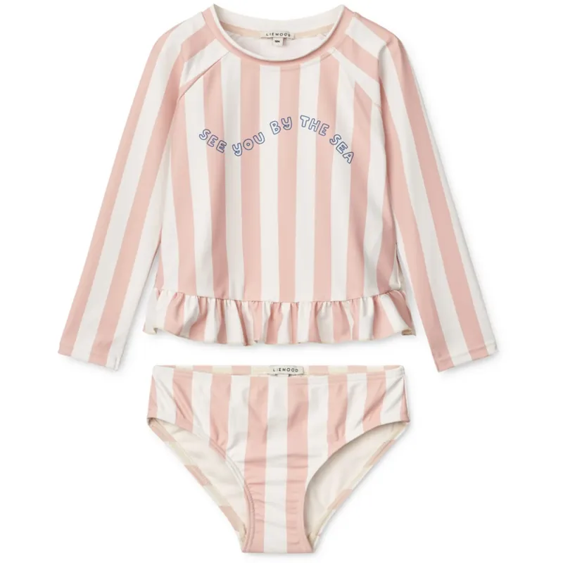 LIEWOOD Y/D Stripe Sorbet Rose / Creme De La Creme Dagny Swim Set Beställ idag