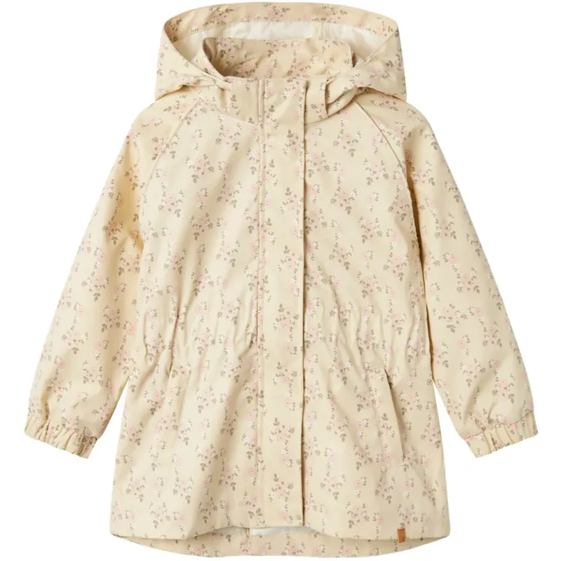 Lil‘Atelier Bleached Sand Gerda Long Jacka AOP Fo Kampanj