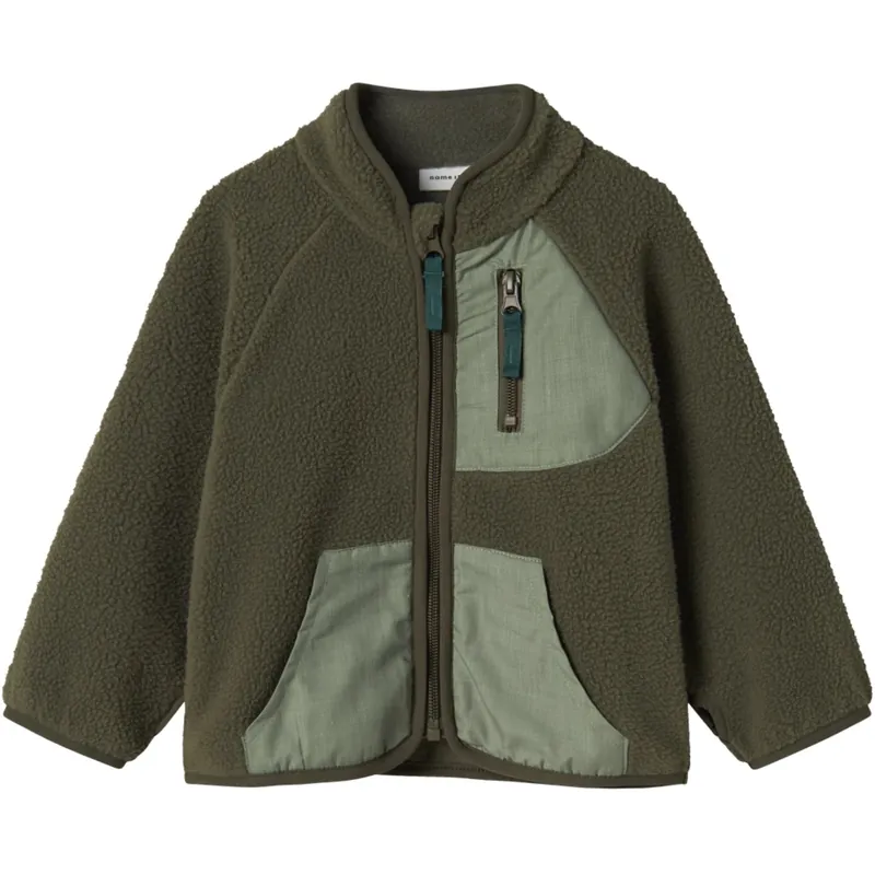 Name It Dusty Olive Buster Regular Teddy Cardigan Säker betalning