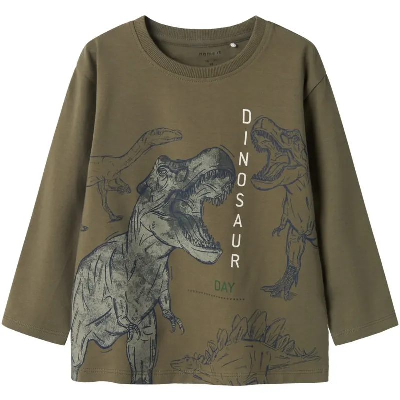 Beställ idag Name It Dusty Olive Benjamino Regular Blus