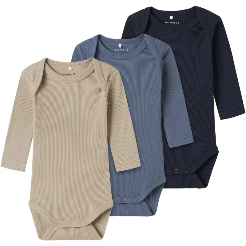 Name It China Blue Body 3-pack Solid Rib Köp online