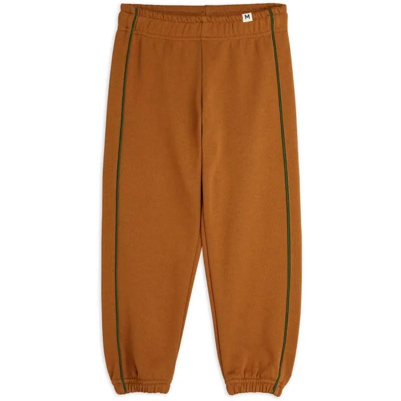 Mini Rodini Brown Plain Piping Sweatpants Rea