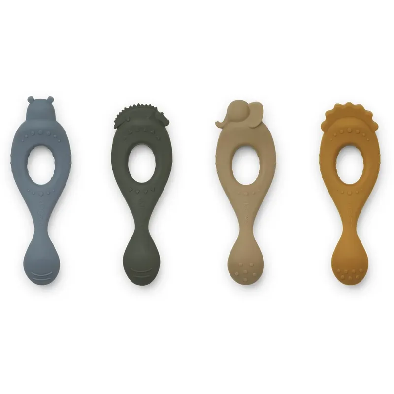 LIEWOOD Safari/Blue Multi Mix Liva Silicone Sked 4-Pack Billig