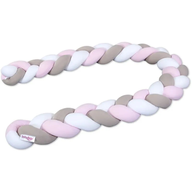 babybay® White/Beige/Rosé Nest Snake Jersey Flätad 280 Cm Rabatter