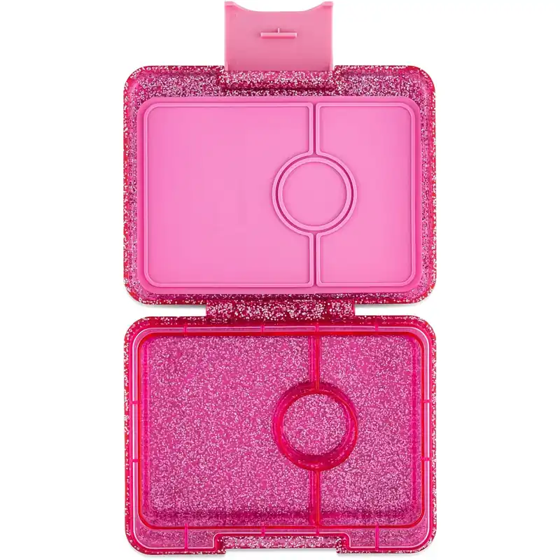 Rea Yumbox Sparkle Pink Glitter / Clear Pink Tray Snack Size Small Bento Lunch Box