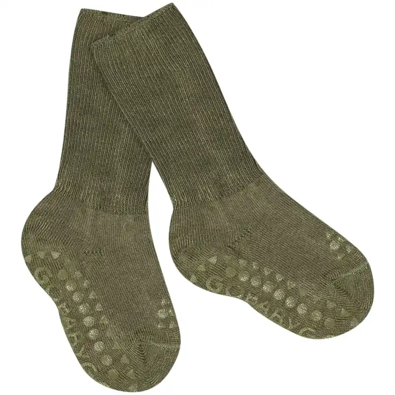 Populärt val Gobabygo Deep Lichen Green Non-Slip Strumpor Bambu