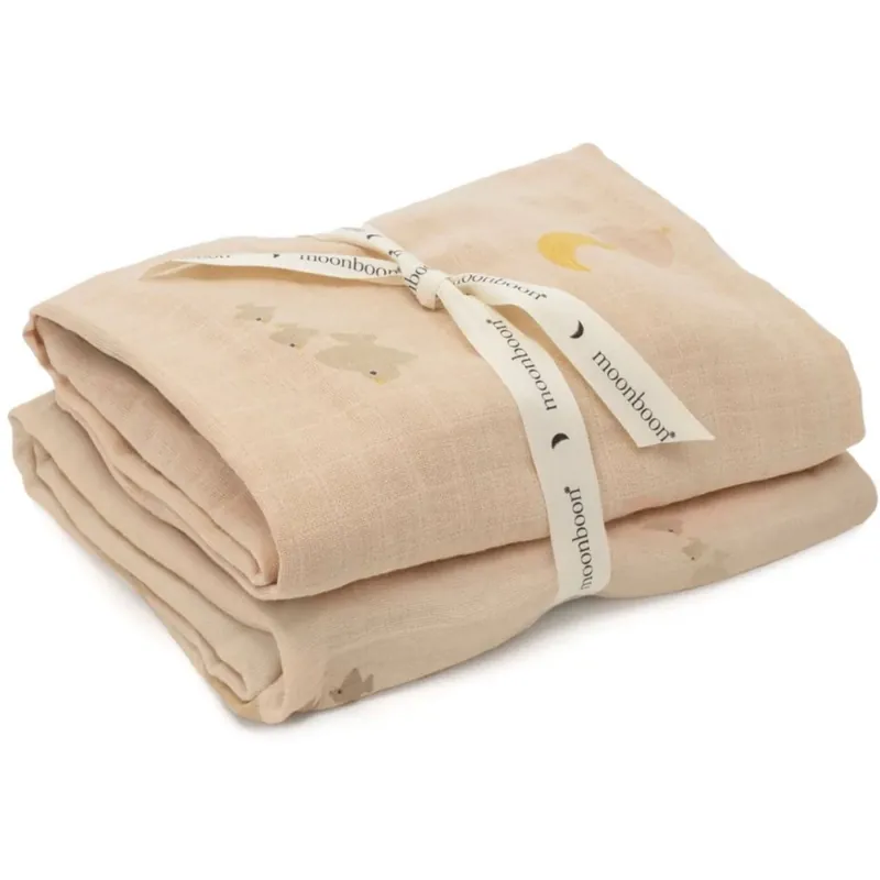 Nedsatt pris Moonboon Over The Moon Rose Organic Muslins