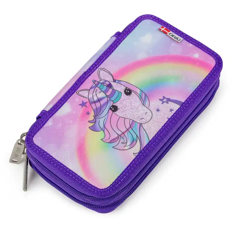 Extra rabatt JEVA Unicorn Pennfodral Med Fyld Twozip 8865