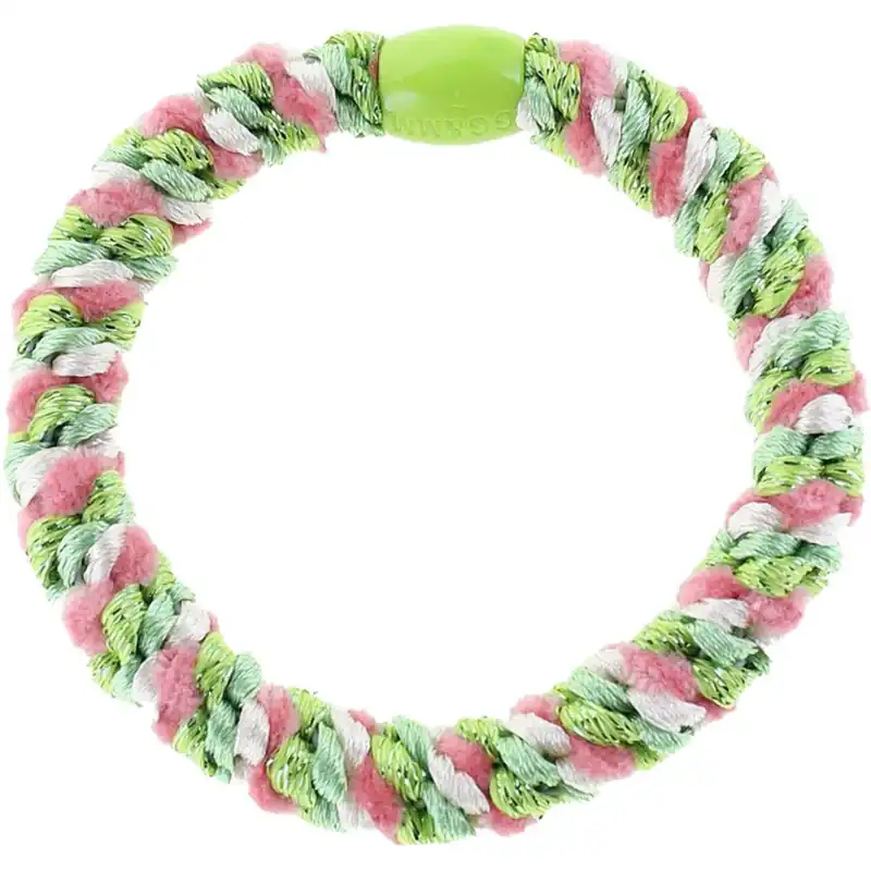Bow‘s by Stær Flätat Hår Elastiskt - Multi Grön/Ros/Vit Glitter 6-pack Expressleverans