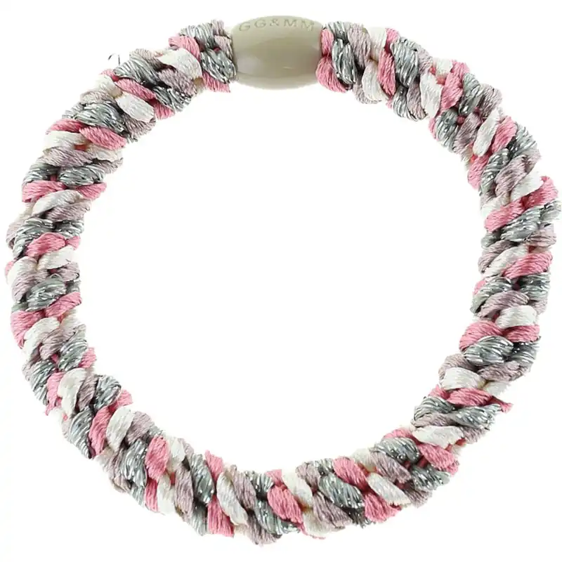 Billigare Bow‘s by Stær Flätat Hår Elastiskt - Multi Grå/Vit/Rose Glitter 6-pack