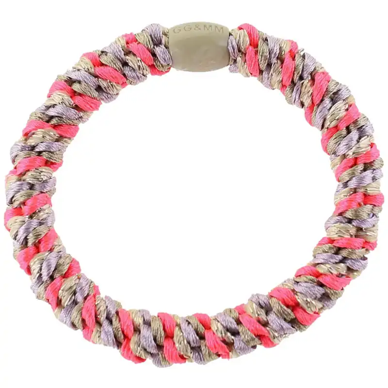 Lägg i varukorgen Bow‘s by Stær Flätat Hår Elastiskt - Multi Neon Rosa/Grå/Lila Glitter 6-pack