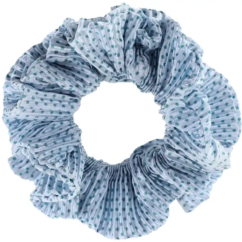 Kampanj Bow‘s by Stær Kaisa Scrunchie - Ljusblå/Blå prickar