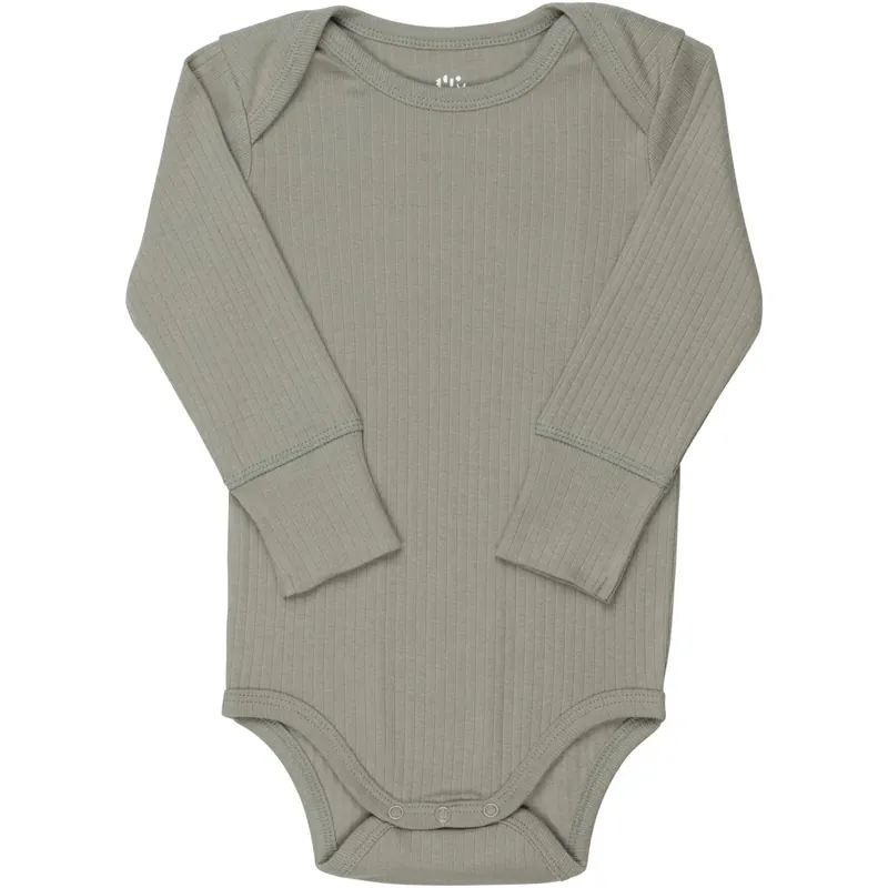 COPENHAGEN COLORS Lt. Grey Rib Jersey Long Sleeve Body Kampanjpris
