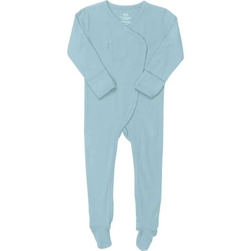 Endast idag COPENHAGEN COLORS Lt. Blue Rib Jersey Full Body Crossover