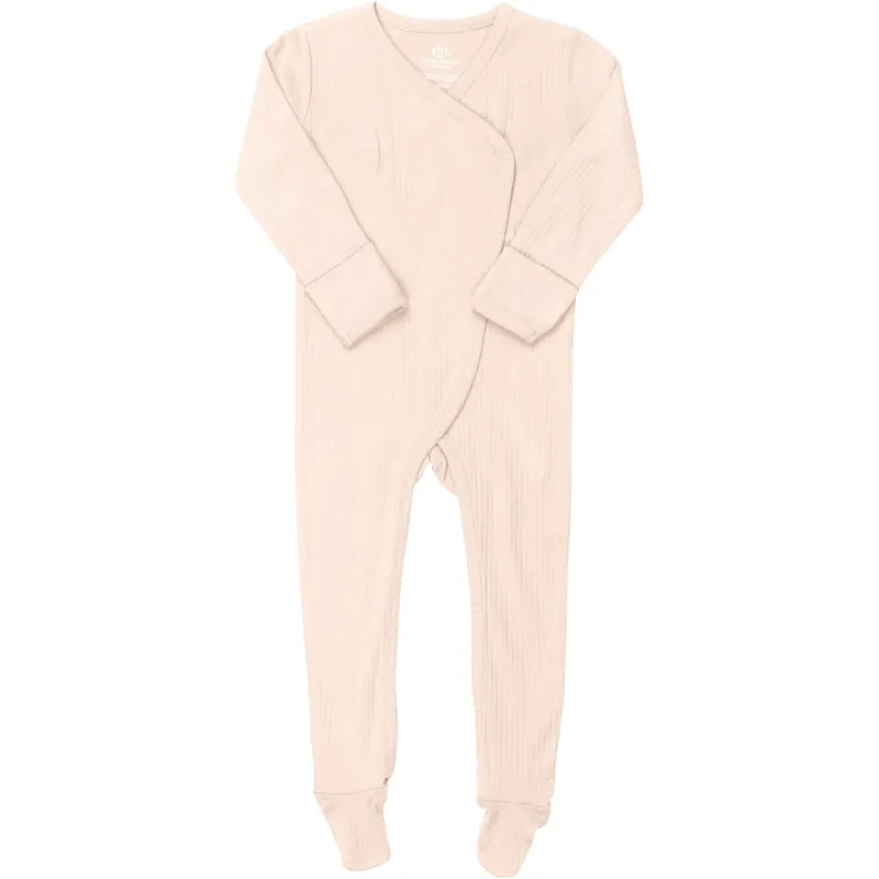 COPENHAGEN COLORS Soft Pink Rib Jersey Full Body Crossover Billigare