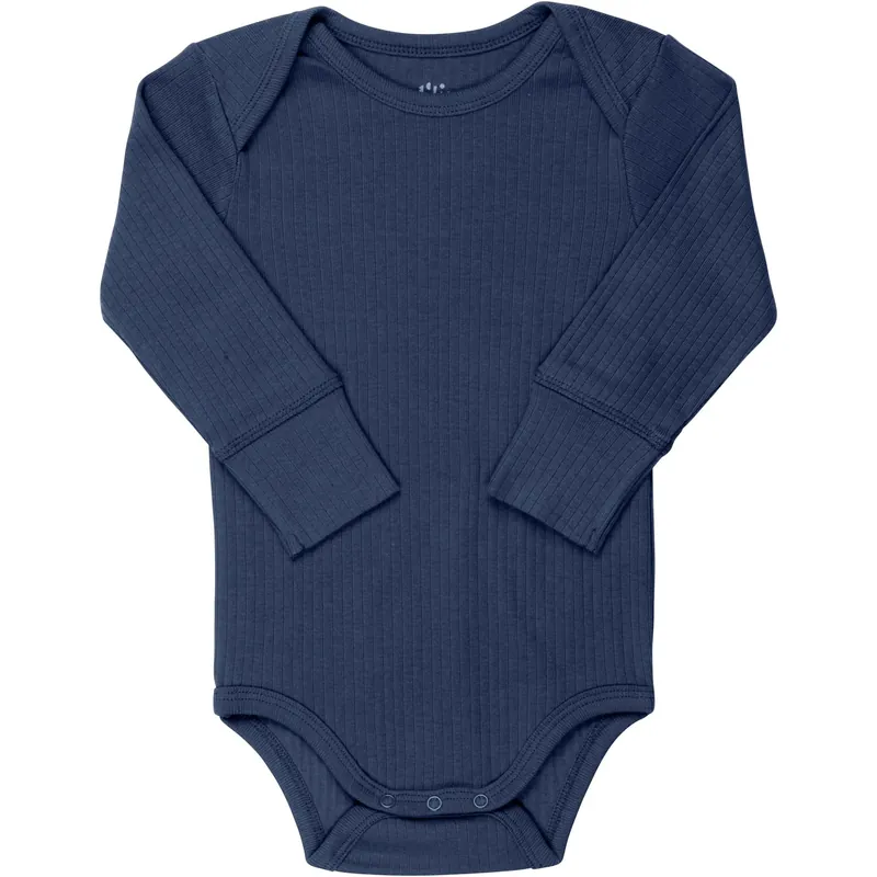 Snabb frakt COPENHAGEN COLORS Navy Rib Jersey Long Sleeve Body