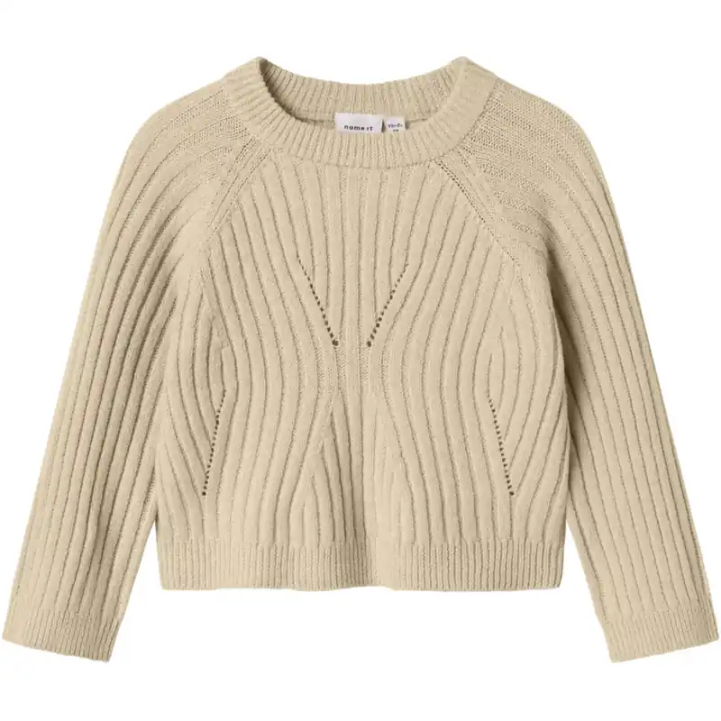 Name It Doeskin Nmfrikine Ls Kort Stickad Pullover Pb Utförsäljning