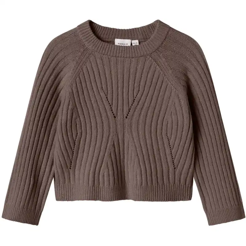 Endast idag Name It Coffee Quartz Nmfrikine Ls Kort Stickad Pullover Pb