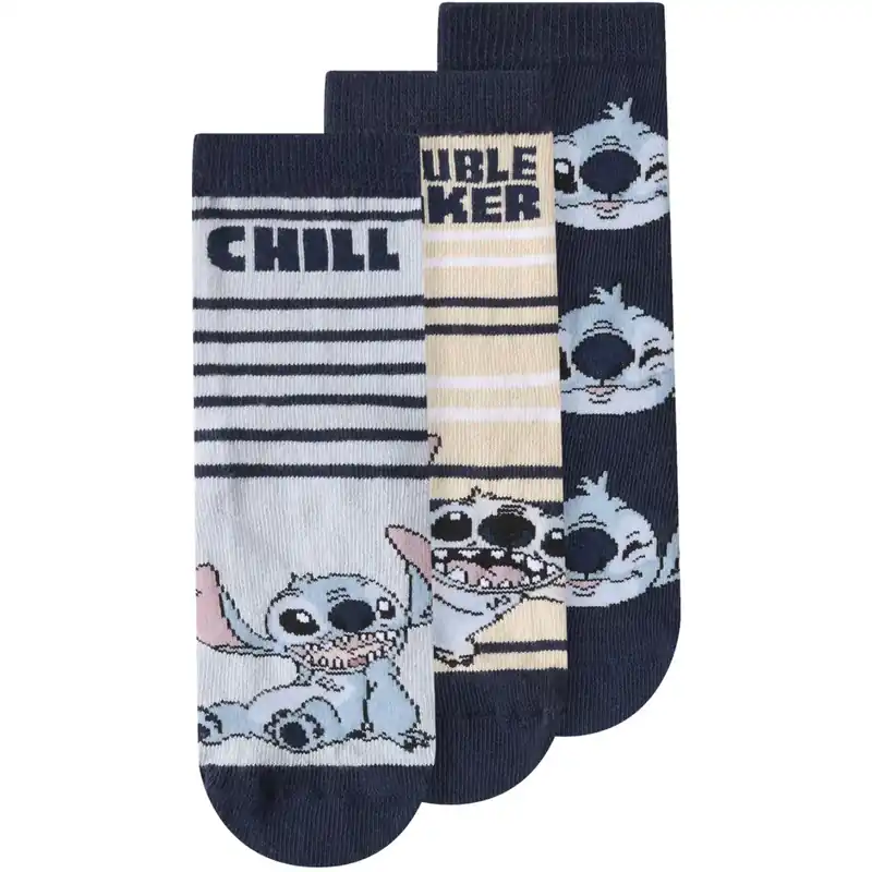 Rabatt Name It Dusty Blue Nmmjermaine Stitch 3P Strumpor Wdi