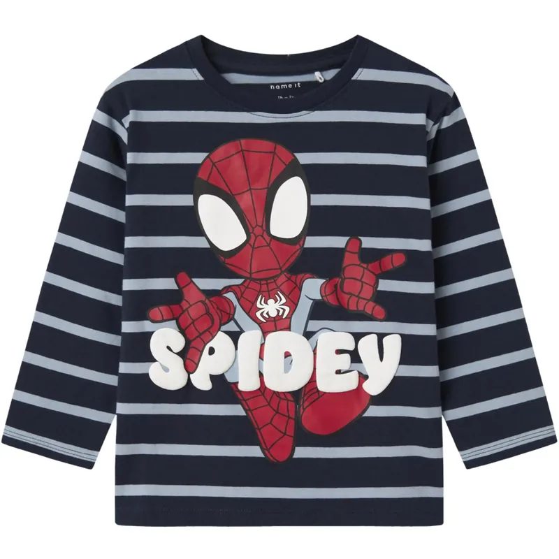 Rabatt Name It Navy Blazer Dusty Blue Nmmjosue Spider Nreg Ss Topp Mar