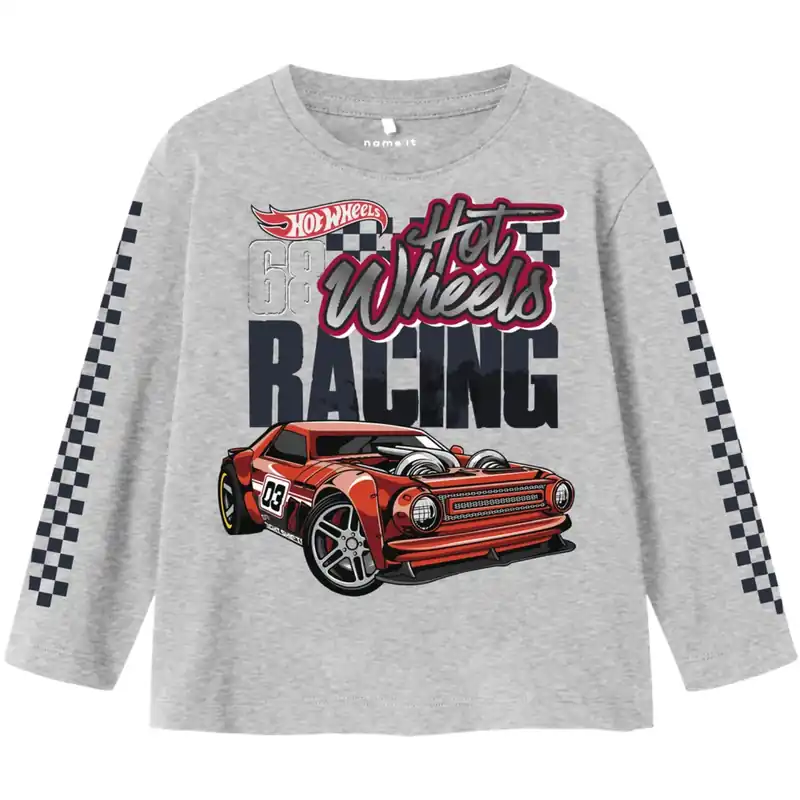 Name It Grey Melange Nmmjarl Hotwheels Nreg Ls Topp Box Sky Sänkt pris