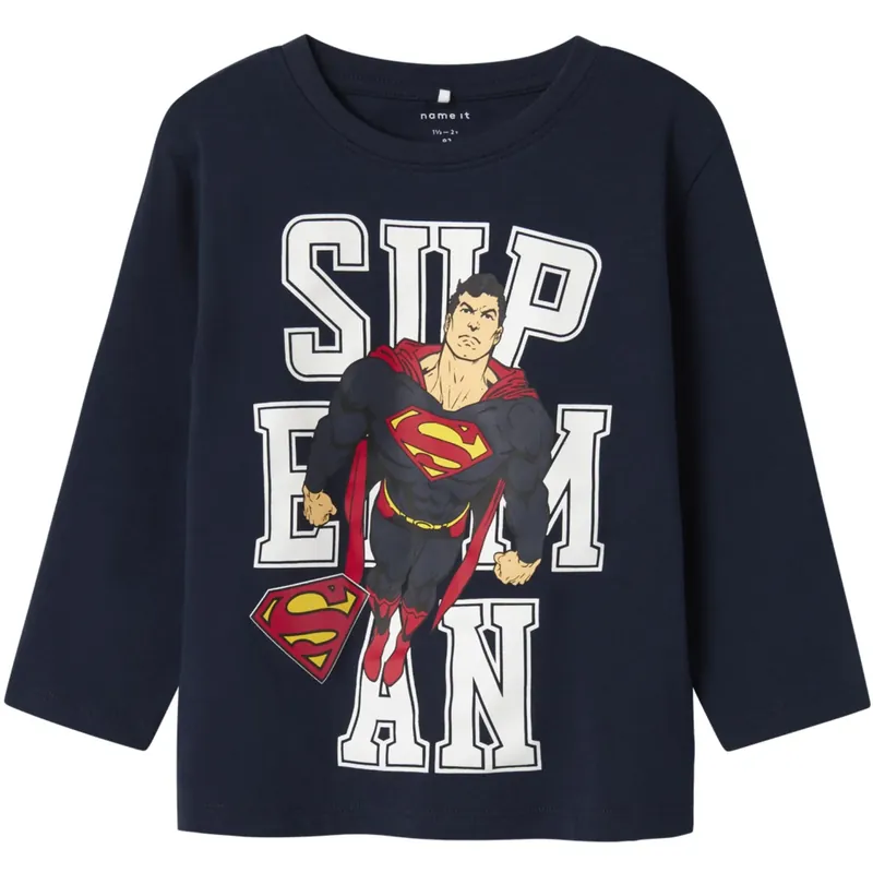 Name It Navy Blazer Nmmjunes Superman Nreg Ls Topp Wab Utförsäljning
