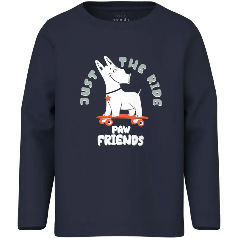 I lager Name It Navy Blazer Skate Dog Nmmvux Ls Topp