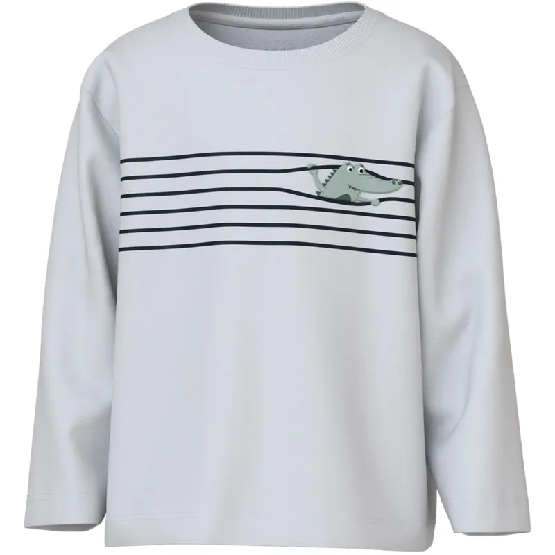 Name It Bright White Croco Lines Nmmvagno Ls Loose Topp Säker betalning