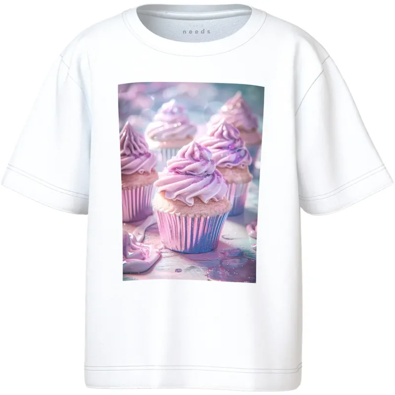 Snabb frakt Name It Bright White Cupcake Nmfvotea Ss Nreg Topp