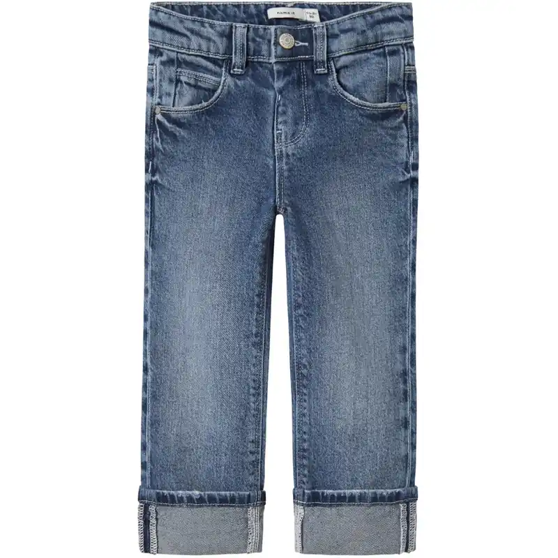 Name It Medium Blue Denim Nmfrose Straight Fold Jeans 4224-Az Noos Endast denna vecka