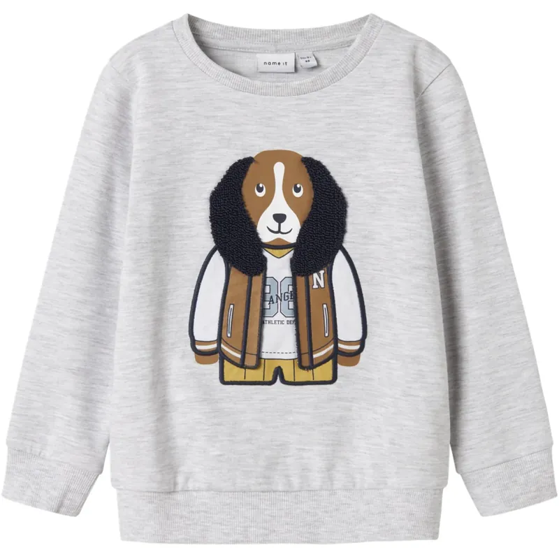 Name It Light Grey Melange Nmmkamden Ls Sweat Unb Trygg betalning