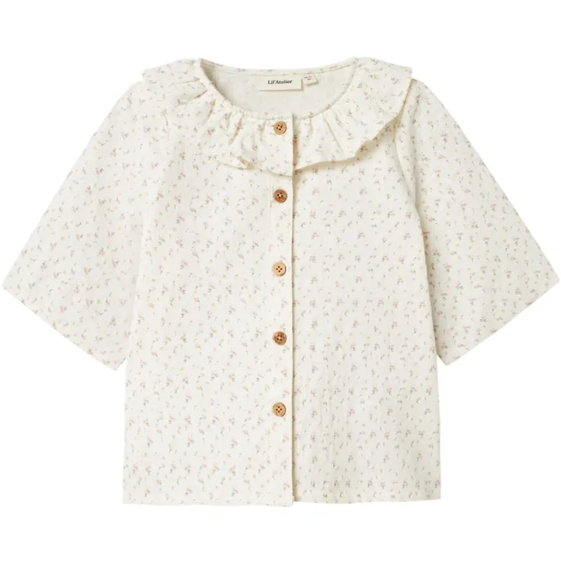 Lil‘Atelier Coconut Milk Nmfhailey Ss Loose Skjorta Lil Sänkt pris